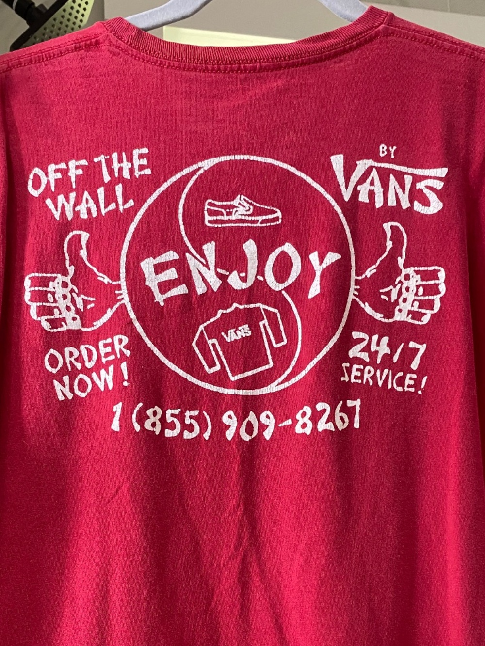 Vans off the wall enjoy red men’s t shirt